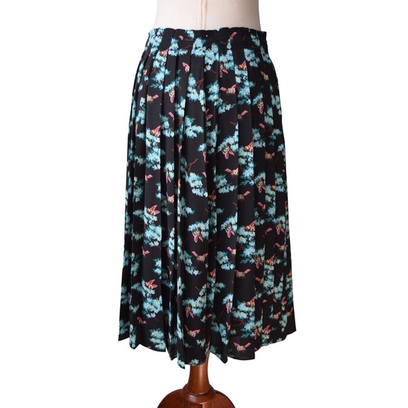 J. Crew Pleated Midi Skirt in Botanical Bees - Picture 3 of 8